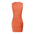thumbnail image 4 of ICHUANYI Clearance Women Summer Fashion Solid Split Round-Neck Sleeveless Casual Party Tight Dress(Orange, XL) ICHUANYI WER2023081505637, 4 of 5