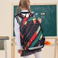 thumbnail image 7 of FORMRS Unisex School Backpack 17" Student Travel Bag with Laptop Compartment, Orange Abstract Lines, 7 of 7