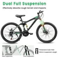 thumbnail image 5 of 27.5 Inch Mountain Bike , Dual Full Suspension 21-Speed Disc Brakes Thumb Shifter,Carbon Steel Frame Mountain Bike, Mens Womens Trail Commuter City Bicycles, 5 of 12