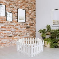 PAMINGONO Garden Border Edging Garden Picket Fence Plastic White 5Pcs 19.7X11.8X0.4In