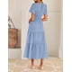 thumbnail image 4 of Vestido ZESICA Summer Casual Midi para Mujer Azul Talla S, 4 of 9