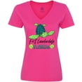 thumbnail image 3 of Inktastic Fort Lauderdale, Florida Happy Sea Turtle Women's V-Neck T-Shirt, 3 of 5