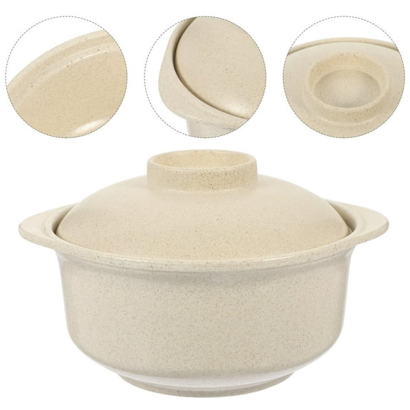 PTOOTP Beige Soup Bowl 11.5 oz Synthetic Material Kitchen Bowl Versatile Household Use Microwave