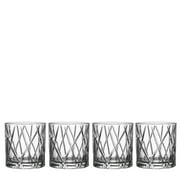 Orrefors City Crystal Double Old Fashioned Whiskey Glass (Set of Four)