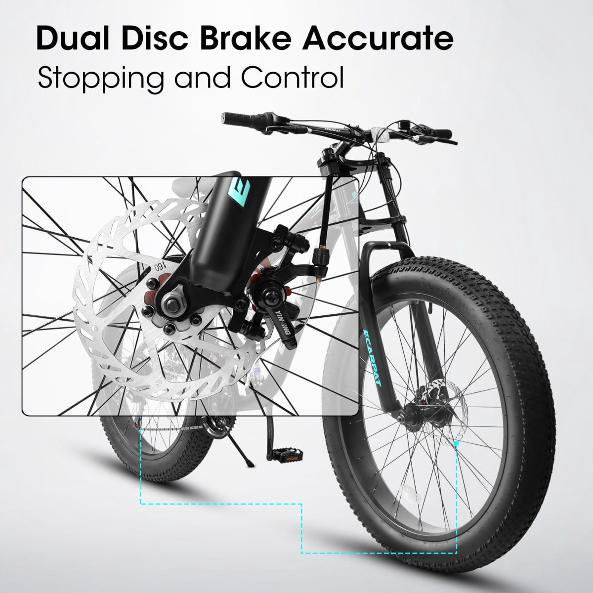 LuckyNote 26" Mountain Bike Full-Suspension 21 Speeds Disc-Brake, 26x4" Fat Tire Bike for Men