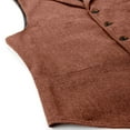 thumbnail image 4 of Chbgutlmr Men's Suit Vests Herringbone Tweed Button down Waistcoat Turn down Collar Vintage Vests Casual Fitted Formal Vests, 4 of 5
