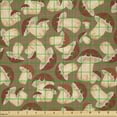thumbnail image 2 of Ambesonne Mushroom Fabric by the Yard Microfiber, Grunge Harvest Farm Print, 10 Yards, Beige Brown Cocoa, 2 of 2