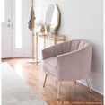 thumbnail image 3 of LumiSource Gold Metal, Blush Velvet Tania Accent Chair, 3 of 12