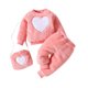 thumbnail image 1 of Gibobby Conjunto de Sudadera y Pantalón Camiseta de forro polar de manga larga con forma de corazón para niños y niñas(Rosa,18-24 Meses), 1 of 5