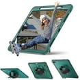 thumbnail image 3 of for iPad Pro 11 2022/2021/2020/2018 Rugged Case, 360 Rotating Hand Strap Stand/Pencil Holder/Adjustable Crossbody Strap, [2 In 1] Protective for iPad Air 4/Air 5, Darkgreen, 3 of 15