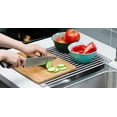 thumbnail image 4 of Over Sink Foldable Multipurpose Roll-Up Dish Drying Rack, Silicone Wrapped Stainless Steel, Warm Gray, 17.5" x 13.1", 4 of 13