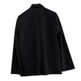 thumbnail image 3 of WCMZJ Women's Oversized Double-Breasted Suit Blazer Jacket Top Stitch Long Sleeve Casual Work Office Blazer with Pockets Black S, 3 of 4