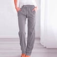 thumbnail image 2 of Generic Women's Plus Size High Waist Wide Leg Palazzo Lounge Pants with Pockets, Coffee, 2 of 6