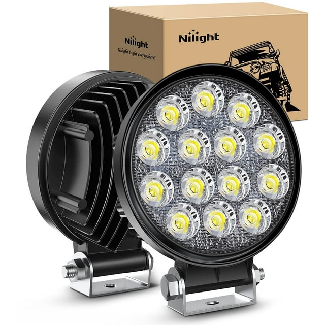Luz de inundación redonda LED Pods Nilight de 4,5 pulgadas, 42 W, 4200 lúmenes