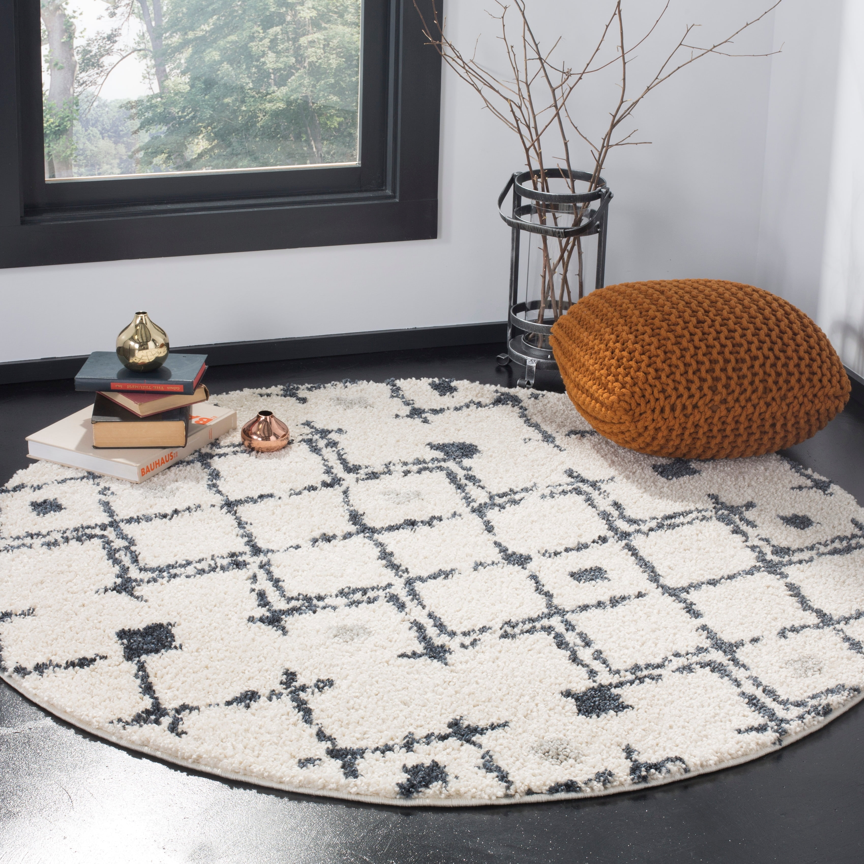 Amazing Modern shaggy Rugs BERBER Tanger Circle cream etno oriental Best Quality 