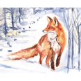 thumbnail image 1 of Jennifer Rose Winter Walk Fox Framed Canvas Print, 1 of 2