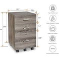 thumbnail image 3 of XgoodX 26"H 3 Drawer File Cabinet With Lock, Rolling Under Desk, Mobile for Home Office, Wood Printer Stand for Letter Size Filings, Assembly Required, Gray Oak, 3 of 9