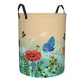 thumbnail image 2 of Balery Colorful Plants And Insects Round Laundry Basket with Handles Waterproof Freestanding Laundry Hamper for Clothes Toys in the Dorm and Family-Small, 2 of 8