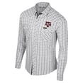 thumbnail image 2 of Men's Colosseum x Wrangler White Texas A&M Aggies Plaid Window Pane Long Sleeve Full-Snap Shirt, 2 of 3