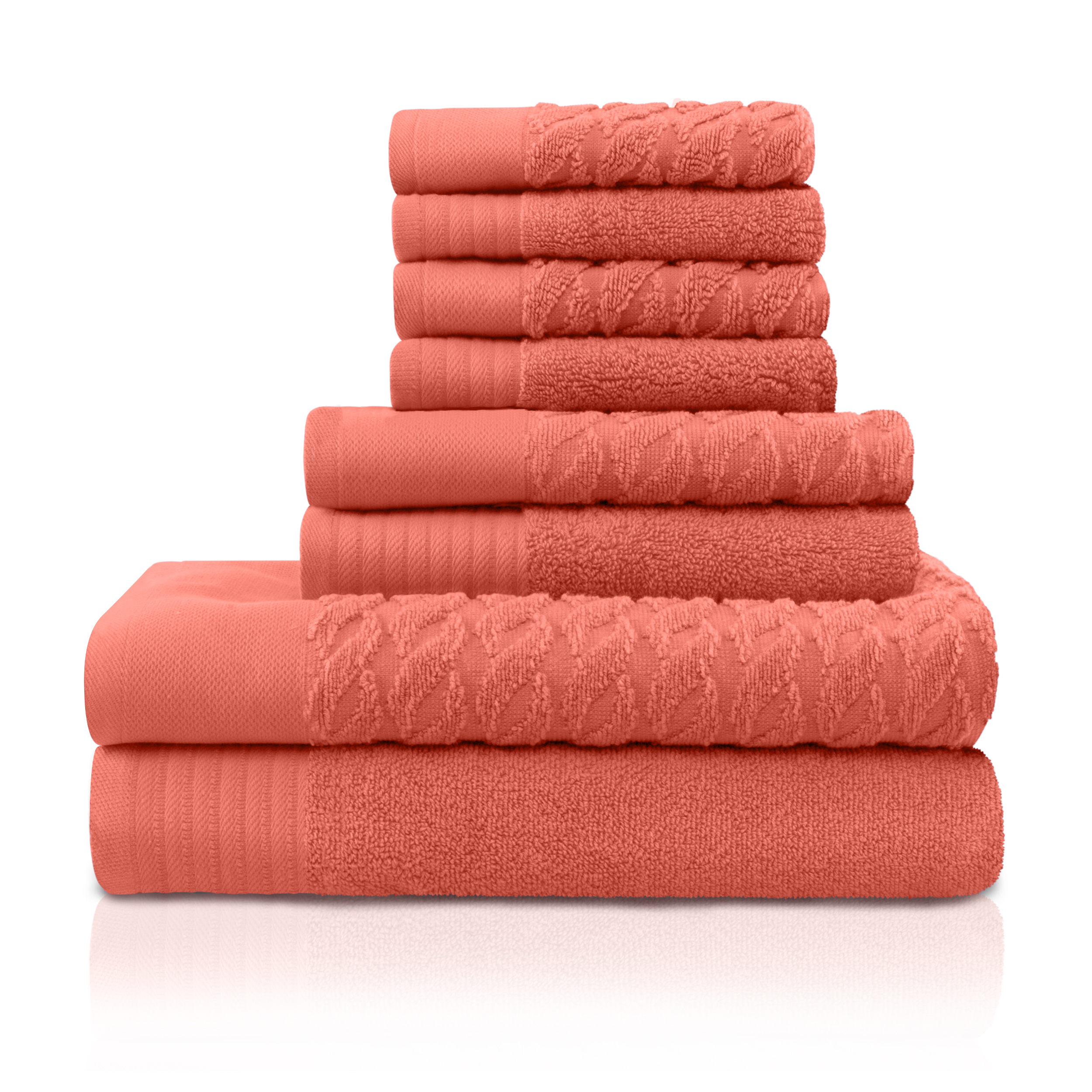 Turkish Cotton Hotel Collection Bath Towel Set, Set of 8, 10 Colors