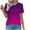 Purple, variant on Women's T-Shirts Sevevn Women's Round Neck Fashionable Casual Short Sleeved Spring/Summer Top Lightweight Tops
