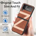 thumbnail image 5 of Dteck For Samsung Galaxy Z Flip4,6.7 inch,Shockproof Folding Slim PC Case Cover Support Wireless Charging,Brown, 5 of 6