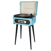 Proscan Bluetooth Belt-Drive Suitcase-Style Retro Turntable with FM Radio and Stand, Blue, PRC894-BLUEPT