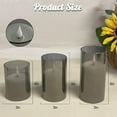 thumbnail image 6 of Rechargeable Flameless Candle, Flashing LED Pillar Real Wax Candle with Remote Control and Timer, Clear Glass Electronic Candles for Room Decoration, 1 Set of 3, 6 of 10