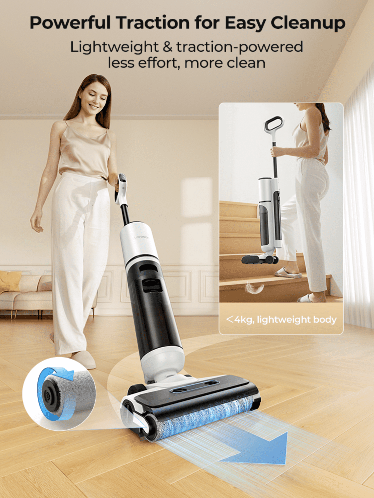 BUTURE Cordless Stick Vacuum, 450W 40KPA Suction, 60min Runtime