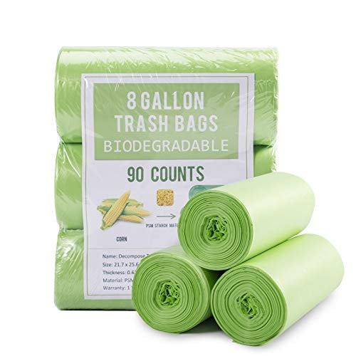 Biodegradable Medium Trash Bags 8 Gallon, 0.97 Mil Extra Strong Garbage