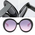 thumbnail image 3 of Abbraccia 2xFuturistic Oversize Round Sunglasses Black Pink frame Gray pink lens, 3 of 10