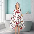 thumbnail image 6 of White Christmas Santa and Character Pattern Hooded Bath Towel，50"x30" for Ages 3 To 12 Kids, Quick Dry Lightweight Soft Microfiber Hood Beach Towel Cover Up for Kids, 6 of 7