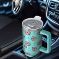 thumbnail image 4 of 40 oz Vacuum Insulated Leak Proof Donuts Tumbler Handle Flip Straw Lid Donuts Tumblers with Lids Straws Food-Grade Stainless Steel Perfect for Travel & Office Gifts, 4 of 5