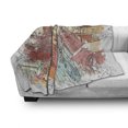 thumbnail image 2 of Watercolor Soft Flannel Fleece Throw Blanket, City Scene from Prague Street with Cars and Houses, Cozy Plush for Indoor and Outdoor Use, 70" x 90", Almond Green Multicolor, by Ambesonne, 2 of 5
