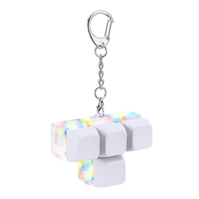 DIY Button Keycap Llavero Teclado Brillante 4 Botones Con LED para Regalos Pasar El Tiempo Aburrido TDAH Sensoriales Adultos Y