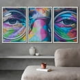 thumbnail image 3 of wall26 Framed Canvas Print Wall Art Set Geometric John Lennon Triptych Graffiti &amp; Street Art Cities Mixed Media Realism Scenic Urban Multicolor for Living Room, Bedroom, Office - 16"x24&quot, 3 of 5