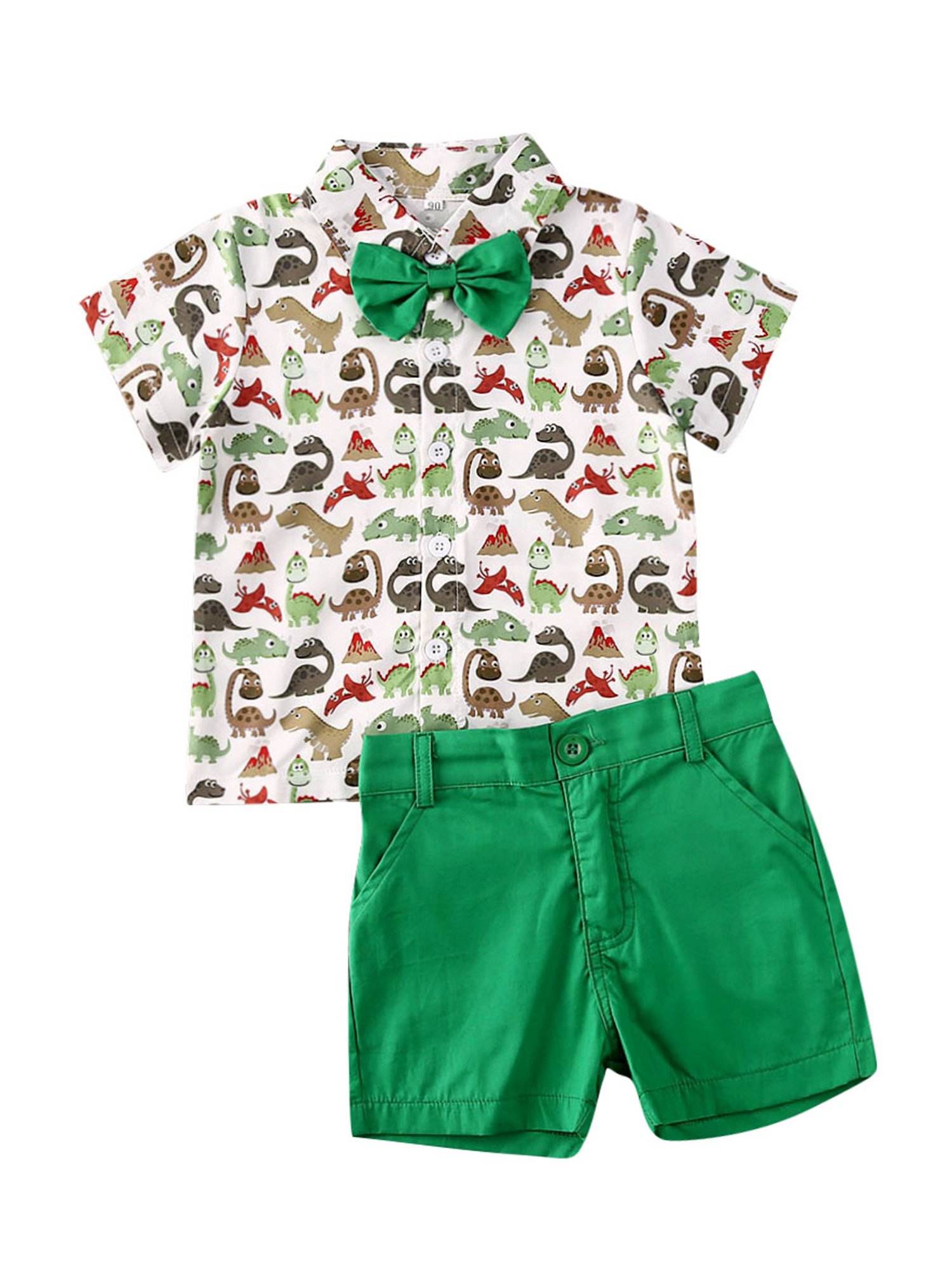 TheFound Toddler Baby Boy Short Sleeve Button Down Shirt Shorts Set 2T
