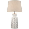 thumbnail image 6 of 360 Lighting Helene Country Cottage Table Lamps 26" High Set of 2 Ceramic Rustic Cream White Glaze Linen Tan Shade for Bedroom Living Room Bedside, 6 of 9