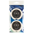 thumbnail image 2 of Dicksons Cross Black and Silver Tone 2.5 Inch Ceramic Car Coasters Pack of 2, 2 of 2