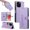 Purple, variant on Wallet Leather Case For iPhone 17 6.3",with Card Holder,wristband, Shockproof Kickstand Embossed Cute Cats, Snap Phone Case,Red,For iPhone 17