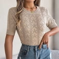 thumbnail image 5 of Wdgfv Women's Holiday Fair Isle Wool Blend Pullover Sweater Women's Short Sleeve Knit Pullover for Spring Summer Casual Comfort and, 5 of 5