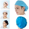 thumbnail image 2 of UNTERING Women Men Dustproof Breathable Kitchen Hat Elastic Cotton Factory Work Protective Hair Cover for Workshop, 2 of 6