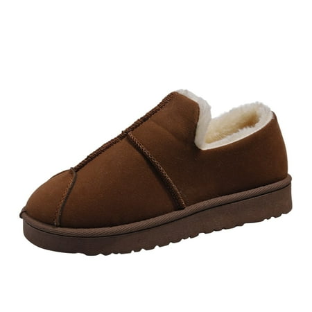 

TAIAOJING Women Boots Fashion Autumn And Winter Snow Boots Flat Non Slip Solid Color Round Toe Velvet Warm And Comfortable Casual Shoes