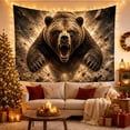 thumbnail image 3 of Grizzly Bear Roaring in Flying Rocks, Dramatic Realistic Fantasy Wall Art for Men, Teen Boys, Wildlife Animal Decor, Housewarming Gift, Tapestry Wall Hanging for Bedroom, Living Room and Dorm, 3 of 7