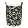 thumbnail image 6 of Lsque Alphabet pattern Laundry Hamper Basket, Tall Woven Rope Hamper Basket for Clothes, Lightweight Storage Basket, Collapsible Waterproof-Medium, 6 of 8