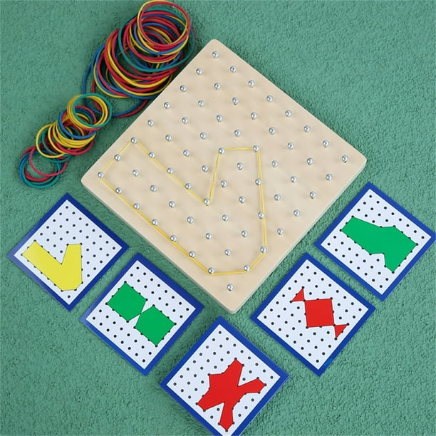Mistystugb Géoplans avec élastiques - Plateau de Puzzle pour,Matériel de Manipulation mathématique Geo Board, Jouet éducatif pour la géométrie et la Mistystugb Géoplans avec élastiques - Plateau de Puzzle pour,Matériel de Manipulation mathématique Geo Board, Jouet éducatif pour la géométrie et la