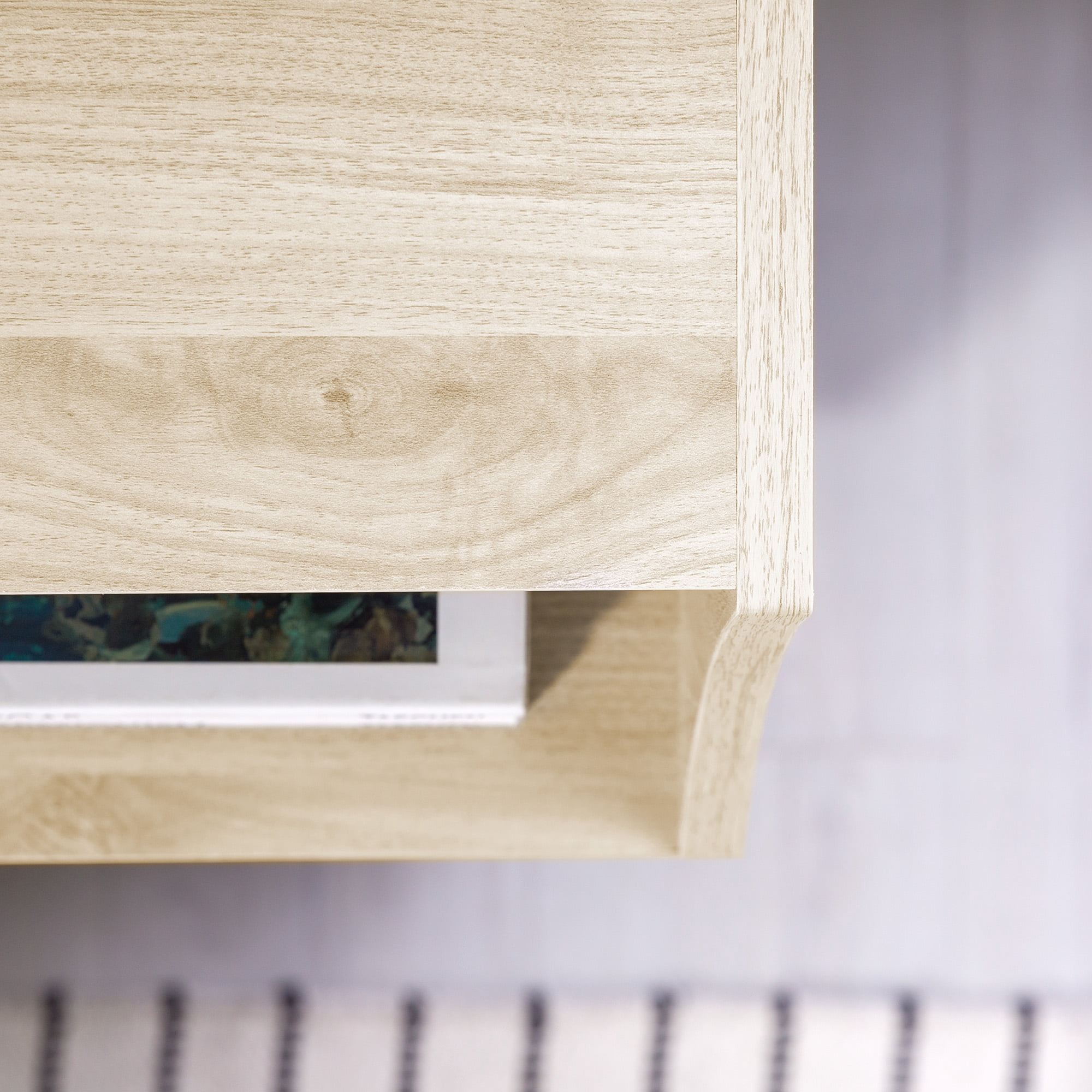 Walker Edison Modern 2 Door Nightstand with USB Port, Birch