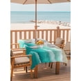 thumbnail image 2 of Outdoor Tablecloth with Umbrella Hole for Patio/Picnic/Party/Camping, Ombre Turquoise Ocean Waterproof Table Cloth Rectangle Table Cover Washable, Gradient Coastal Beach Waves Summer (60"x 120"), 2 of 8