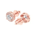 thumbnail image 2 of 1.18 ct Screw-Back Stud Earrings for Women | 5mm Round Cut White Sapphire | 18K Rose Gold, 2 of 5