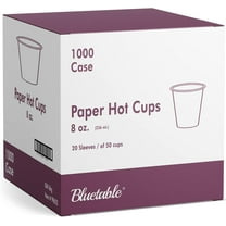8 oz Coffee Cups Bulk Hot Cups (1000 Case) - Paper Cups 8oz Large Pack Cups for Office - Hot Drink Cups for Dispenser To Go Paper Cup White